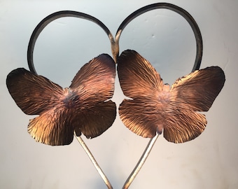 Heart of Monarch Butterflies Scrap Metal Art Decorative