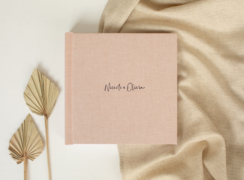 Linen Wedding Guest Book Wedding Guest Book Instax Photo Etsy