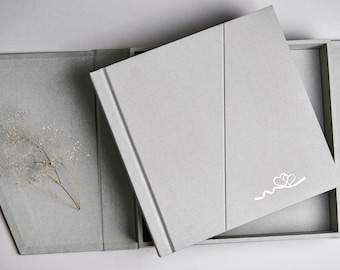 Wedding photo book / Mother's Day gift - Photo album / FREE Design / Professionally Printed / Grey photo book