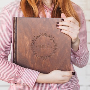 Wedding Album / Family Photo Album / / FREE Design / Personalized Photo Album / Anniversary Gift / Wood Photo Album