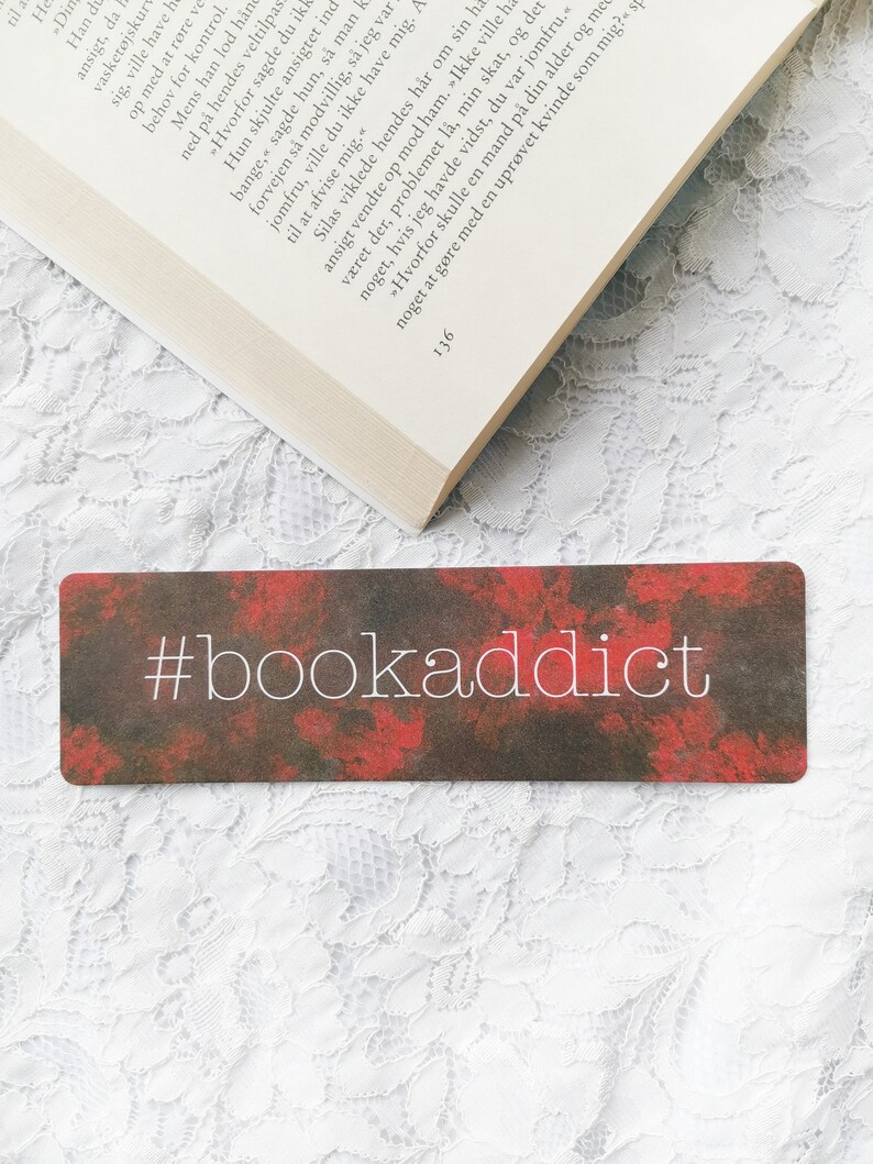 Bookaddict Bookmark Hashtag Reader Bookmarks Bookish Etsy