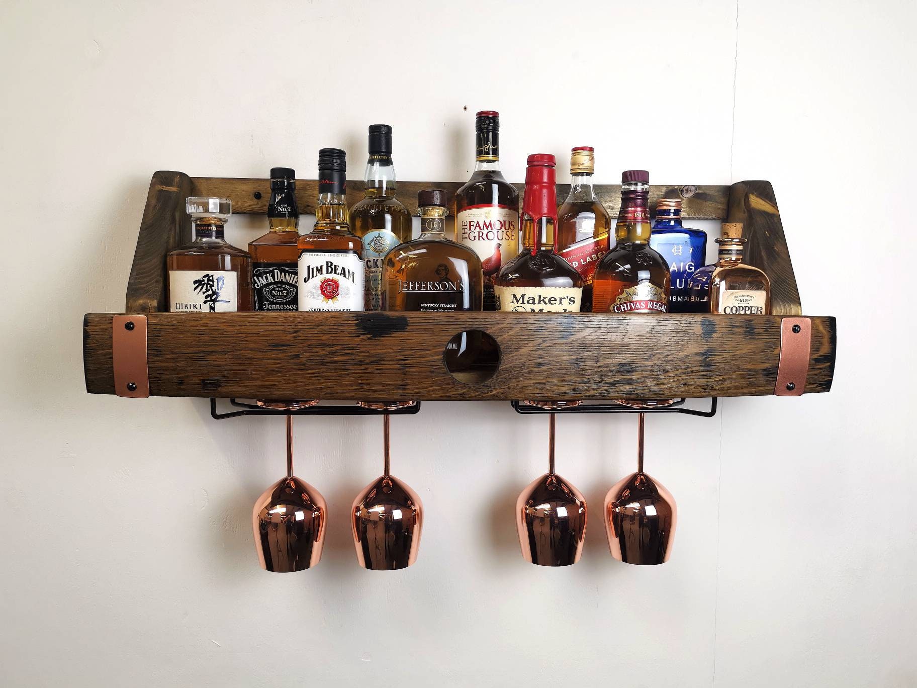 Wall Mounted Gin Bar Home Bar Wine Rack Cocktail Bar Etsy