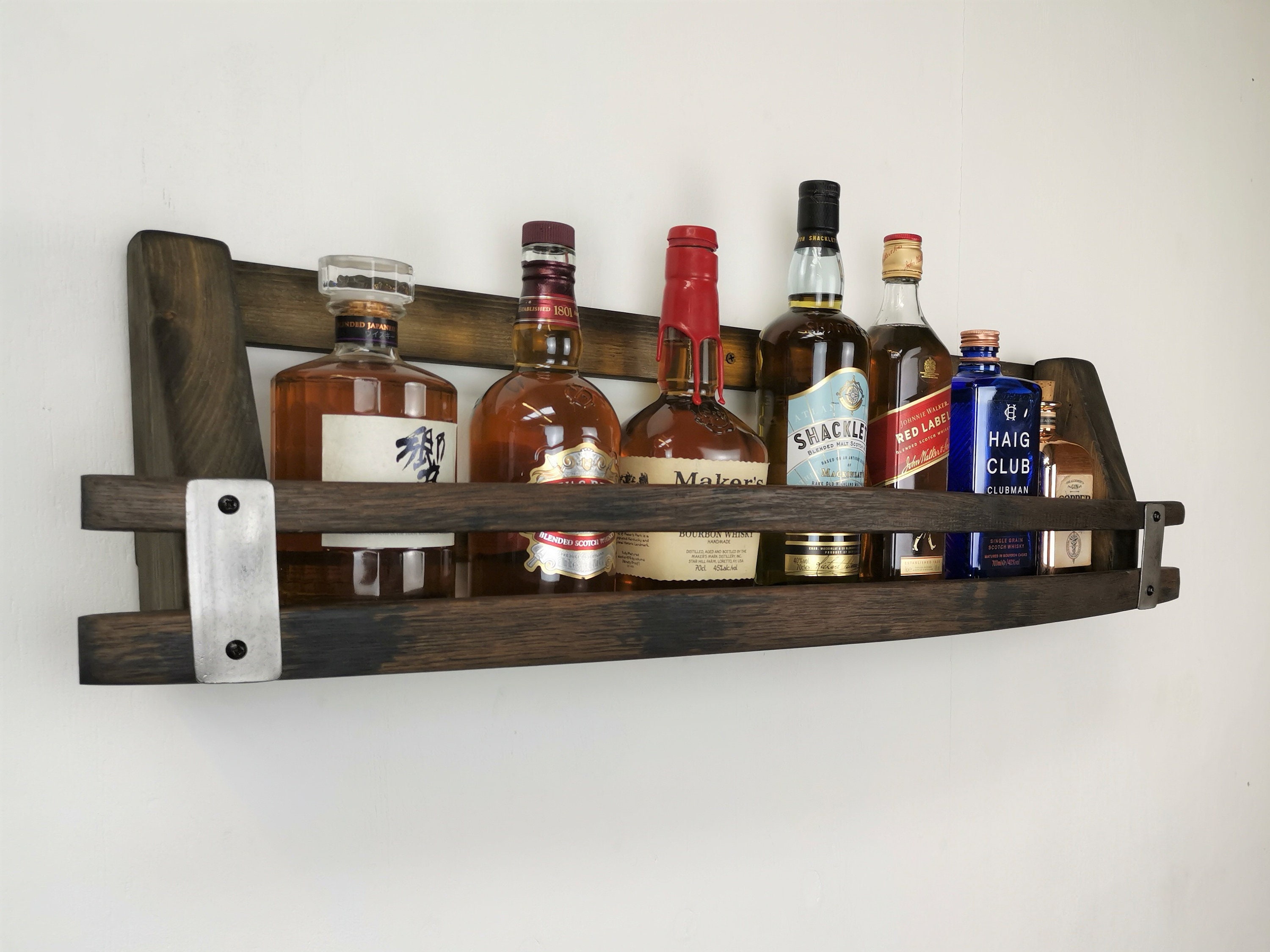 Whiskey shelf Liquor Bottle Display Shelf Home Bar Etsy