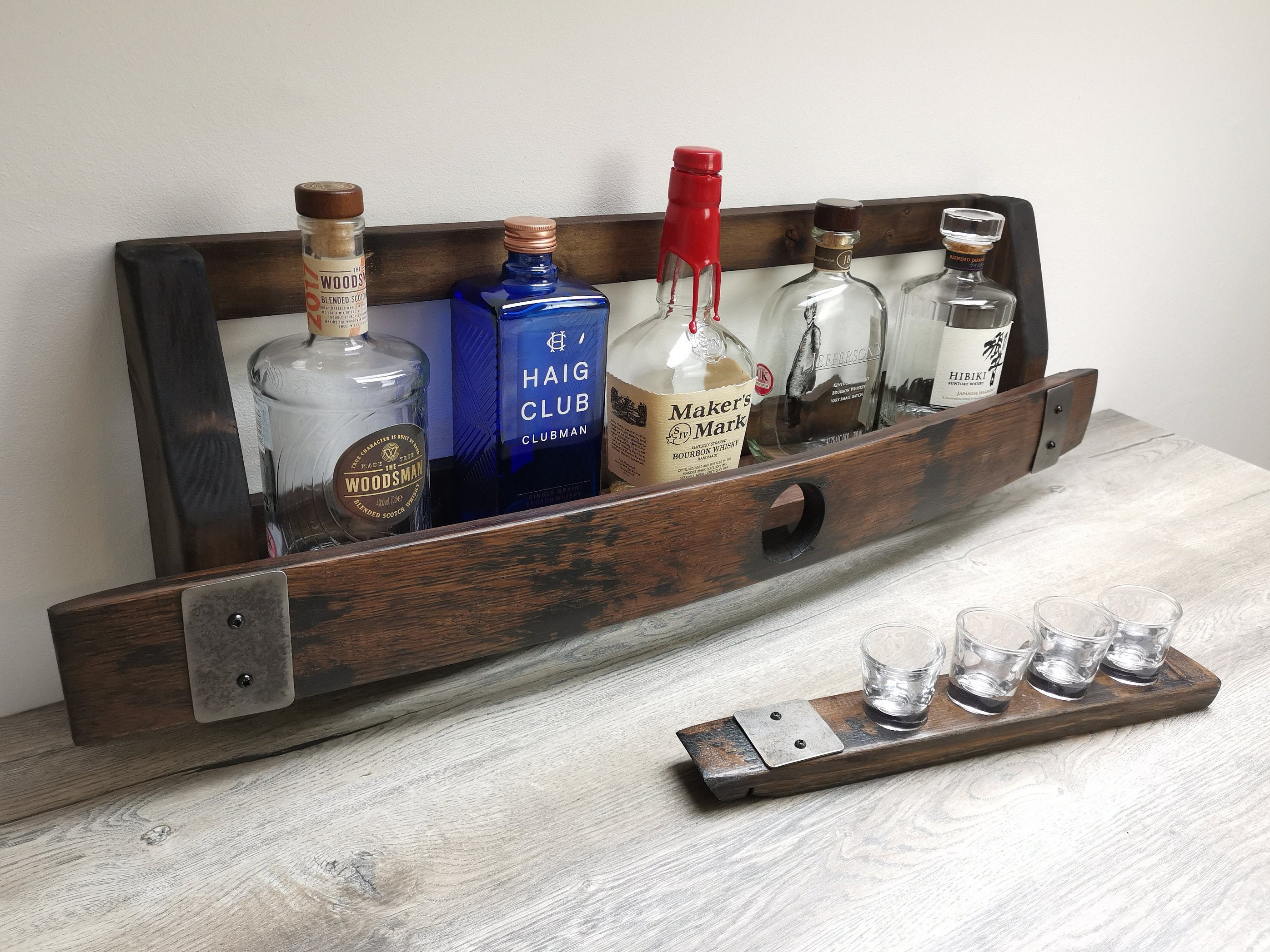 Whiskey shelf Liquor Bottle Display Shelf Home Bar Etsy