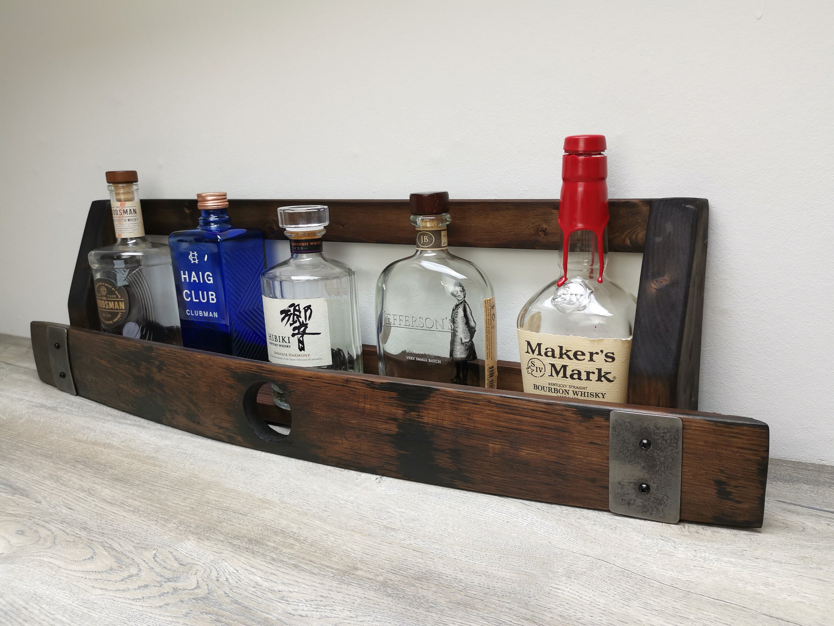Whiskey shelf Liquor Bottle Display Shelf Home Bar Etsy