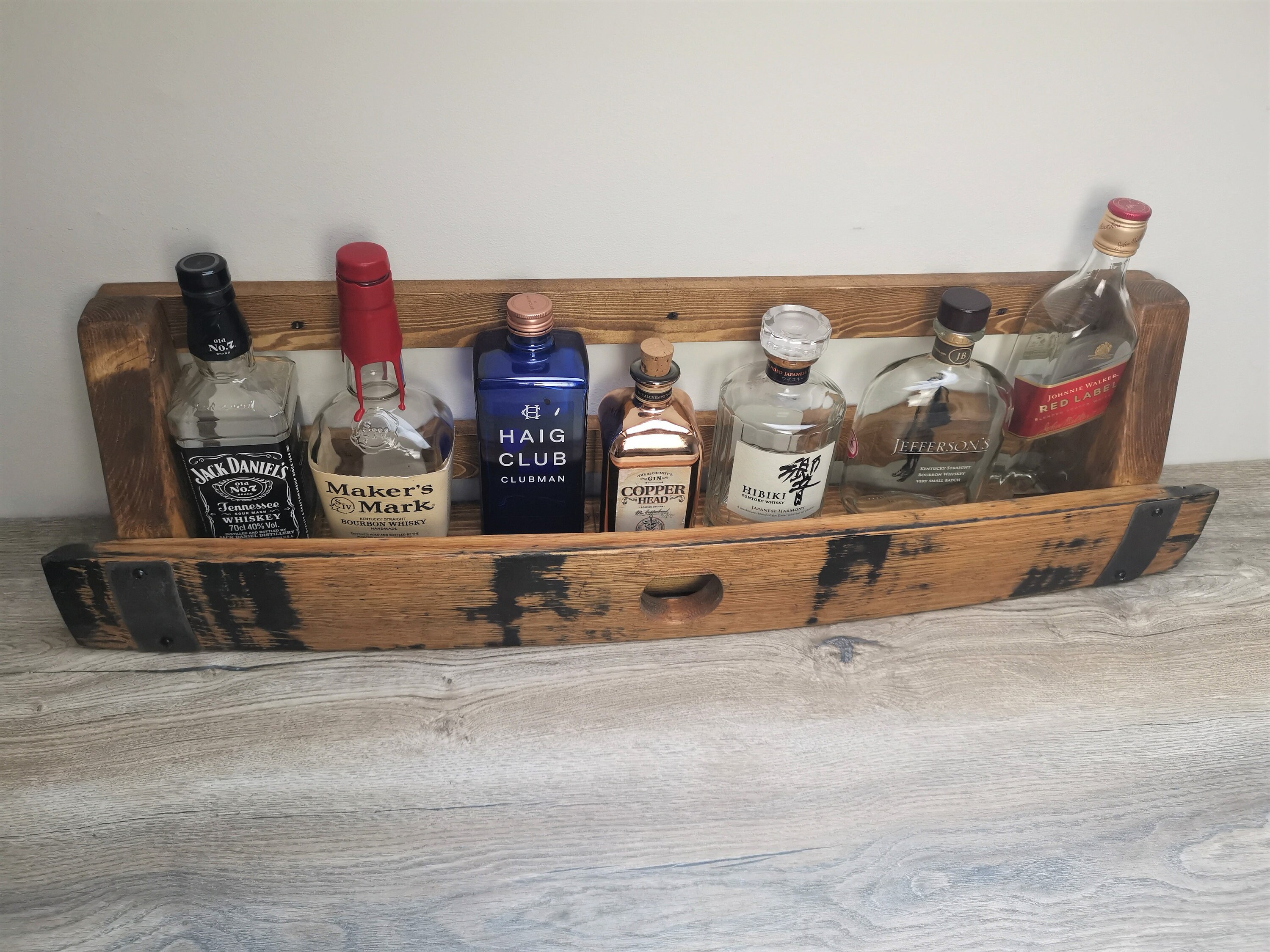 Wall Mounted Drink Rack Liquor Gin Bar Home Bar Etsy