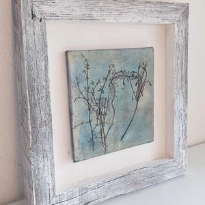 Wooden frame picture with ceramic tile