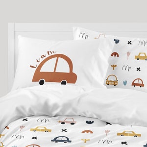 Kids Personalized Cars Bedding, Kids Pillow Case, Kids personalized pillow sham, cars pillow cover, Silky Smooth Micro-Fiber, Cars