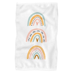 Bath Towel, Hand Towel, Bath Towels, 2 SIZES, Kids Bath towels, Boho kids Rainbows, Pastel Rainbows