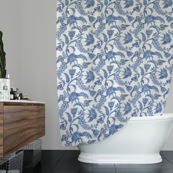 Royal Blue Curtain Etsy