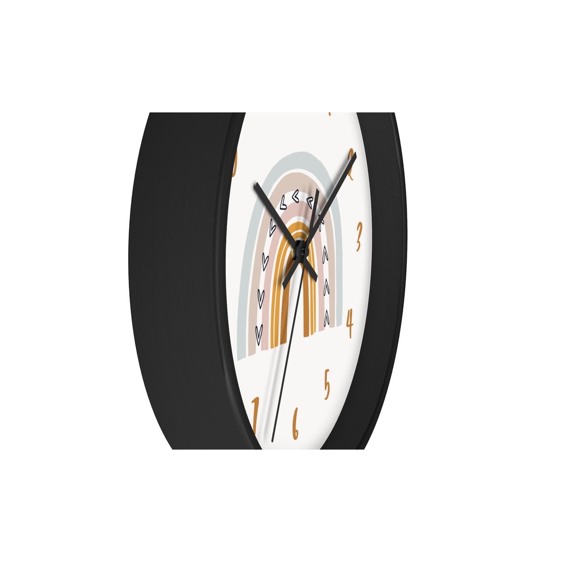 Nursery Wall Clock Rainbow Clock Scandinavian Wall Clock Etsy