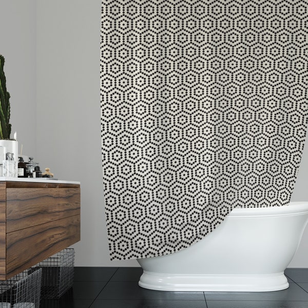 Black and White Shower Curtain Etsy