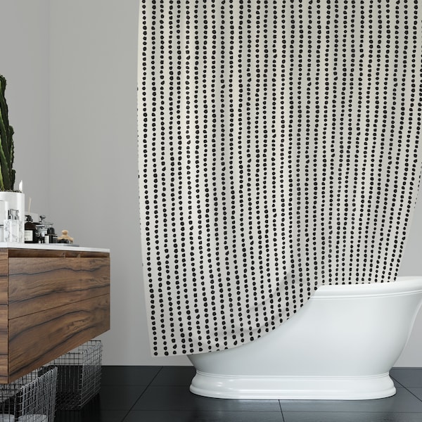 Black and White Shower Curtain Etsy