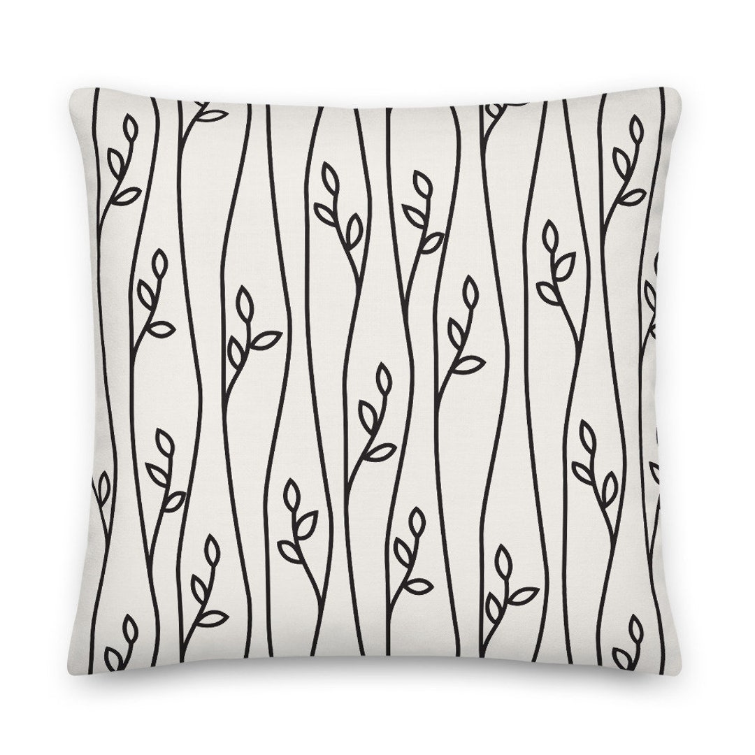Throw Pillow Black and White Pillow Cover and Insert 2222 Etsy