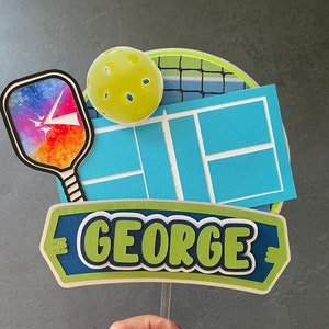 Pickleball cake topper, Racket Sports cake topper, tennis sports topper, Pickleball Party Decor, Pickleball birthday, Pickleball decor