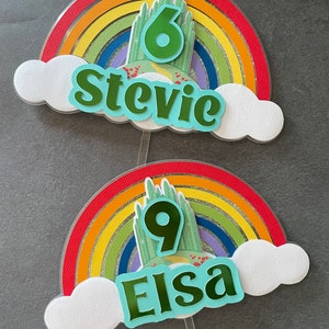 Rainbow Shaker Cake Topper: Oz Magical Birthday Party Decor