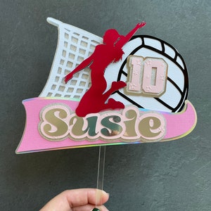 Custom Volleyball birthday cake topper, girl Volleyball party, volleyball player birthday party
