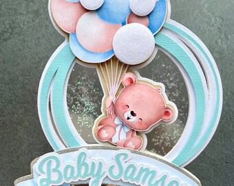 Custom Baby Bear Cake Topper: Baby Shower Party Decor