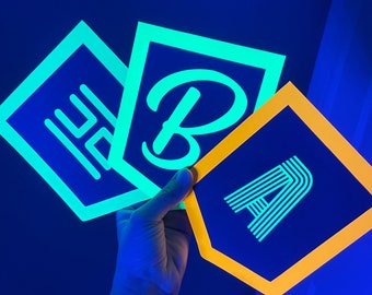 Customizable Glow in the Dark Birthday Banner: Neon Party Decor