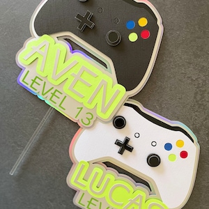 XBox Controller Level Up Happy Birthday Your Personalized Name Edible Cake  Topper Image ABPID53012 