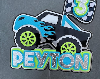 Customizable Monster Truck Cake Topper: Vehicle Birthday Party Decor