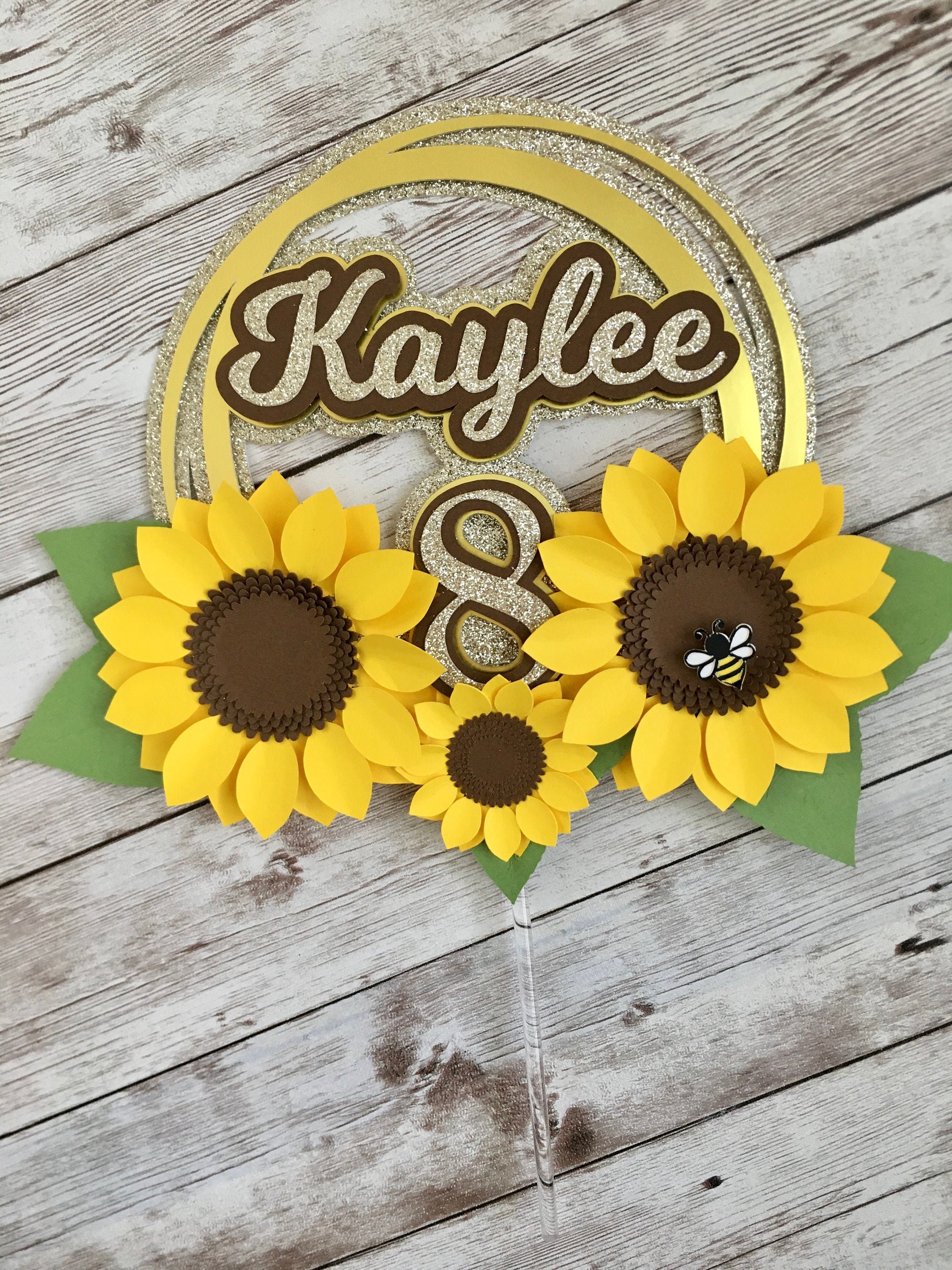 Sunflower Birthday Package Sunflower First Birthday Cake Topper