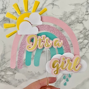 Rainbow baby shower cake topper, rainbow birthday cake topper, rainbow wall decor, rainbow party decor, Rainbow gender reveal party