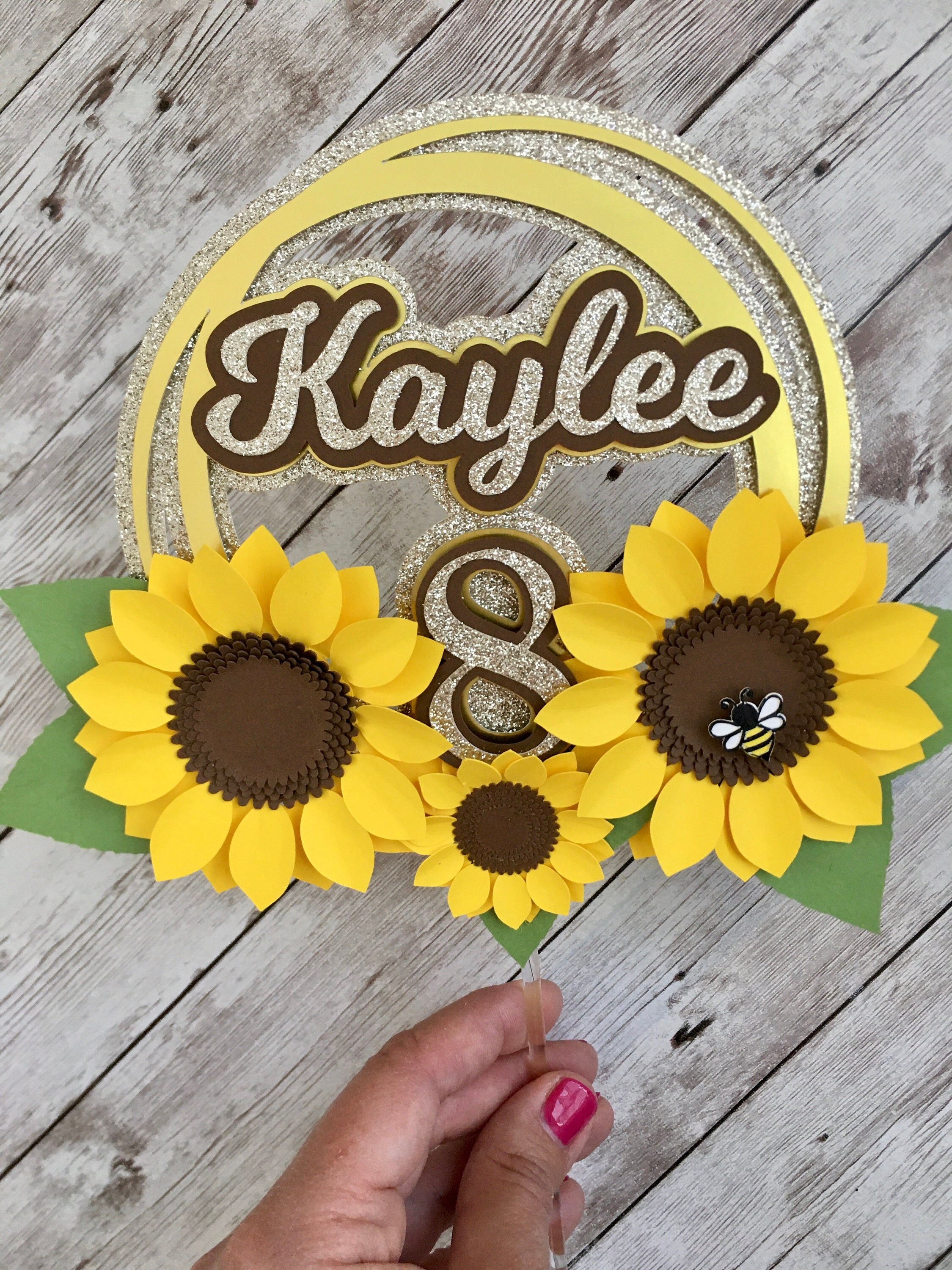 Sunflower cake topper sunflower birthday sunflower party theme summer theme sunflower decorations sunflower 1st birthday