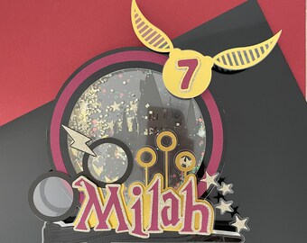 Wizard shaker birthday cake topper, wizard magic school Party, Wizard Party Decoration, wizard magic world, witch party, Magical Decor
