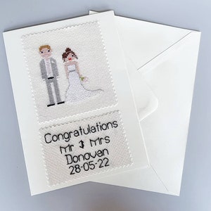 Design em ponto cruz comigo cartão de casamento Crie seu casal agulha arte Moldável cartão lembrança presente de casamento cartão de casamento em ponto cruz