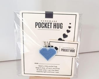 Handmade Pocket Hug Gift – Mini Heart Token – Thinking of You Gift – Long Distance Hug – Mental Health Support – Letterbox Gift