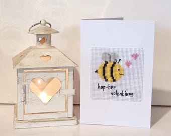 Hap-bee valentines, bee card, Valentines day card, I love you, valentines, Anne Stitched cards
