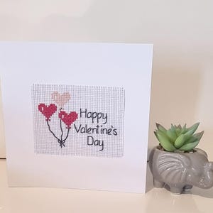 Valentijnsdagkaart, Valentijnsdag, Valentijnsdag, voor degene van wie je houdt, kruissteekkaart, fijne Valentijnsdag.
