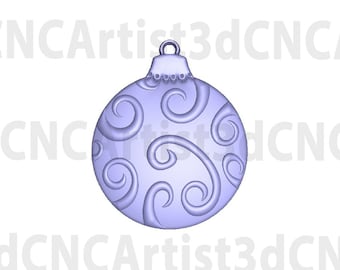 Christmas Ornament STL File for 3d printing - Laser CNC Router - 3D Printable model - Tree Ornament 3d .stl model - Ornament STL Download