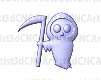 Grim Reaper STL File for 3d printing, Laser, CNC Router - 3D Print model - Halloween 3d model -  Reaper STL File - Death Man Halloween