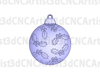 Christmas Ornament STL File for 3d printing - Laser CNC Router - 3D Printable model - Tree Ornament 3d .stl model - Ornament STL Download