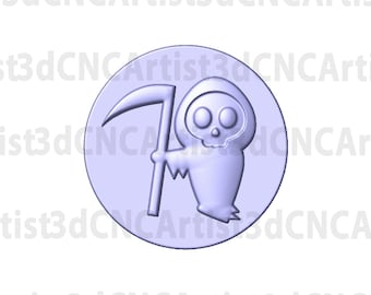 Grim Reaper STL File for 3d printing, Laser, CNC Router - 3D Print model - Halloween 3d model -  Reaper STL File - Death Man Halloween