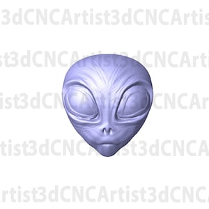 Alien STL Datei für 3D Druck, Laser, CNC-Fräser - 3D Druckbares Modell - Area 51 3d druckbares Modell - Alien Head .stl 3d herunterladbares Modell