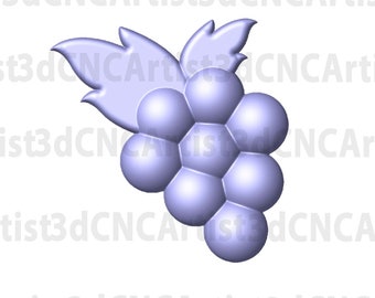 Archivo STL de uvas para impresión 3D, láser, enrutador CNC - Modelo imprimible en 3D - Modelo imprimible en 3D de frutas - Modelo descargable de uvas .stl 3d