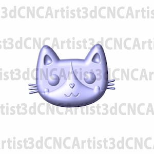 Cat STL File for 3d printing, Laser, CNC Router - 3D Printable model - Kitty Cat 3d printable model - Cat face 3d downloadable model