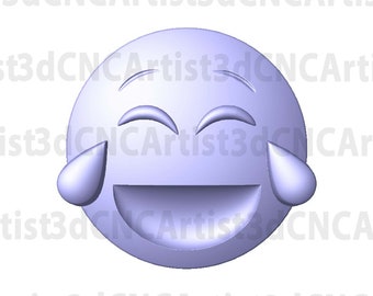 Emoji STL File for 3d printing, Laser, CNC Router - 3D Printable model - Emoji 3d printable model -  Laughing Emoji 3d download