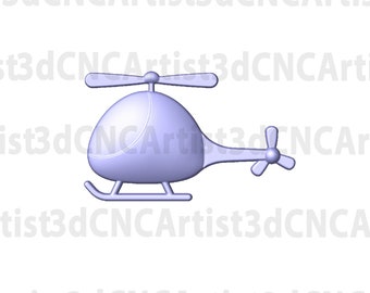 Helicopter STL File for 3d printing, Laser, CNC Router - 3D Printable model - Plane 3d printable model -  Toy .stl 3d downloadable model