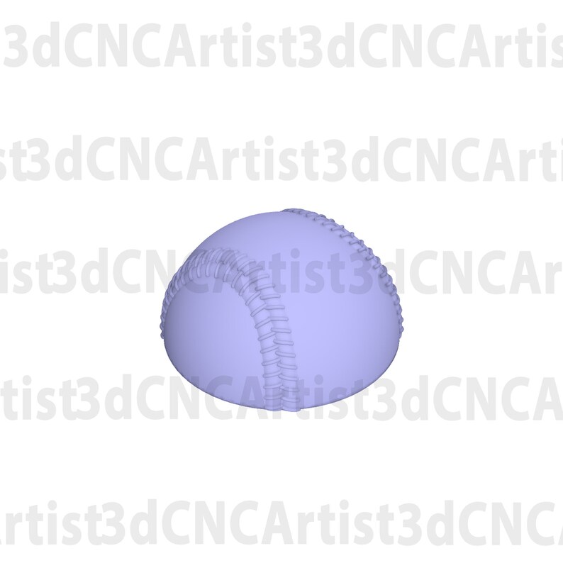 Baseball Half STL File for 3d Printing, Laser, CNC Router - 3D ...