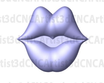 Lips STL File for 3d printing, Laser, CNC Router - 3D Printable model - Lips 3d printable model - Lips .stl 3d downloadable model - Kissing