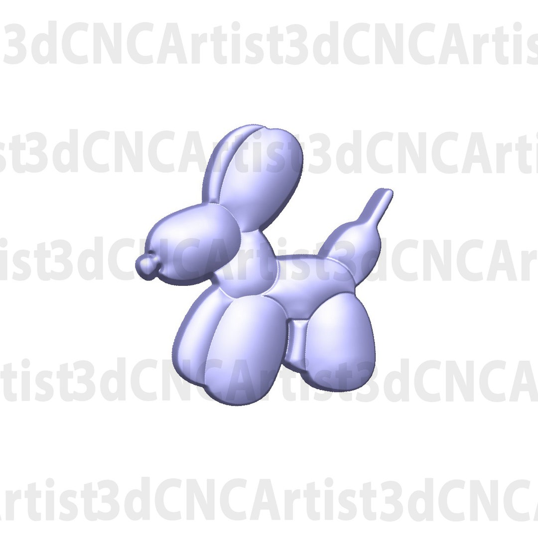 STL file Balloon Dog Miniature Straw Topper 🎈・Template to