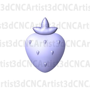 Strawberry STL File for 3d printing, Laser, CNC Router - 3D Printable model - Fruit 3d printable model - Strawberry 3d downloadable model