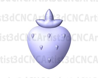 Strawberry STL File for 3d printing, Laser, CNC Router - 3D Printable model - Fruit 3d printable model - Strawberry 3d downloadable model