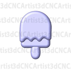 Może przedstawiać: Jasno-fioletowy lizak na patyku z falistym wierzchołkiem. Lizak jest izolowany na białym tle.