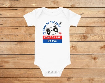 Home of the Brave White Romper for baby