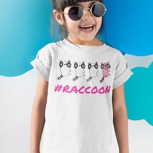 Raccoon Kids Tee ~ Raccoon Lovers ~ Raccoon with Hashtag